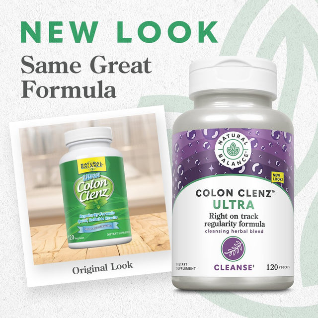 Natural Balance Ultra Colon Clenz Herbal Colon Cleanse & Detox Supplement Gentle & Dependable Overnight Formula (120 CT)