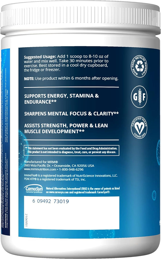 MRM Nutrition Driven Pre-Workout Powder | Blood Orange Flavored | 125Mg Caffeine | Pure Ingredients| Muscle + Hydration + Energy Blends | Performance Energy | Vegan + Gluten-Free | 29 Servings