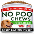 Strellalab No Poo Treats - No Poop Eating for Dogs - Coprophagia Stool Eating Deterrent Stop Eating Poop for Dogs - Probiotics & Digestive Enzymes - Digestive Health & Immune Support - 120Ct