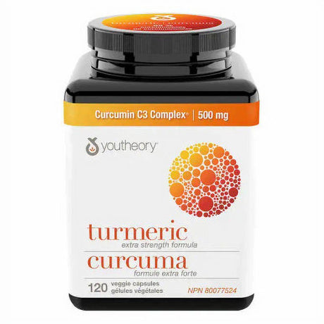 Youtheory Turmeric Extra Strength 500 Mg - 120 Veggie Capsules | Joint and Immune Support