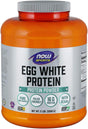 NOW Sports Nutrition, Egg White Protein, 16 G with Bcaas, Unflavored Powder, 5-Pound