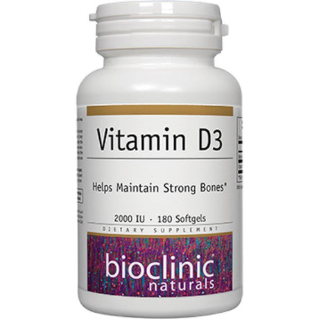 Bioclinic Naturals Vitamin D3 2000 IU 180 Softgels 9433 ASD ME