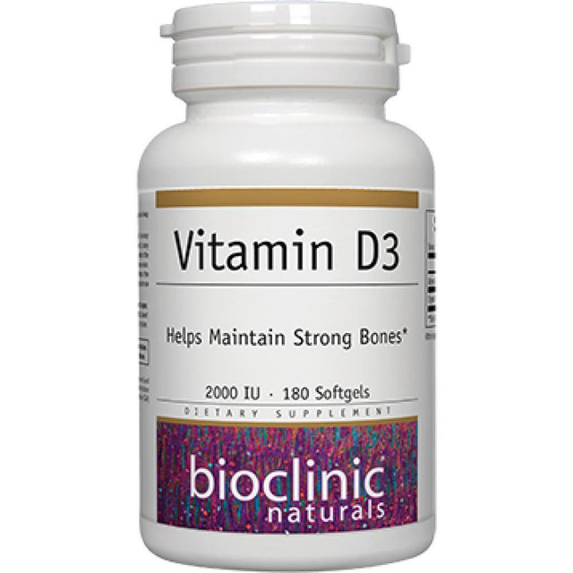 Bioclinic Naturals Vitamin D3 2000 IU 180 Softgels 9433 ASD ME