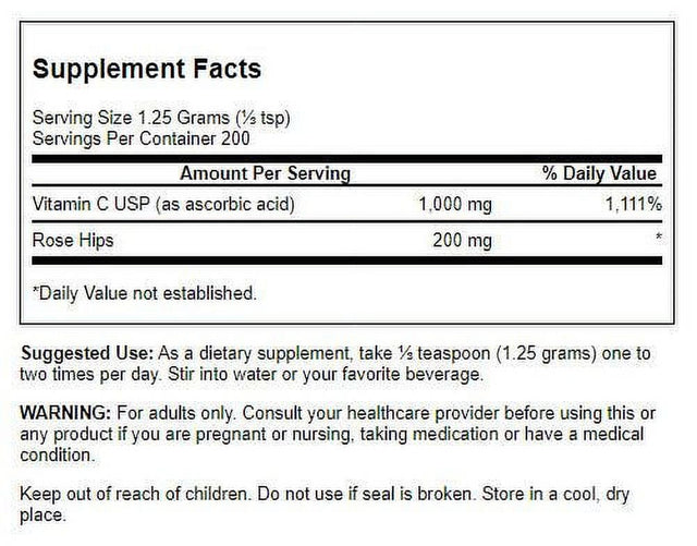 Swanson Vitamin C with Rosehips Powder 8.8 Oz Powder