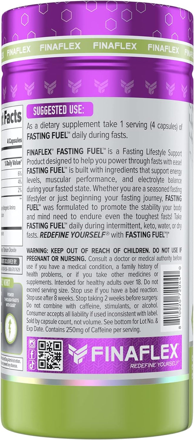 FINAFLEX Fasting Fuel+ - 120 Capsules - Supports Energy, Muscular Performance & Electrolyte Balance - for Keto, Water & Dry Fasts - 30 Servings