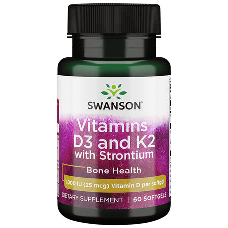 Swanson Strontium Complex with Vitamins D-3 and K-2 60 Softgels