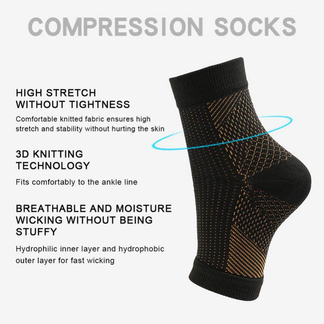 FNNMNNR Aosijia 3 Pairs Neuropathy Socks for Women and Men 3 Pairs Open Toe Soothe Compression Socks for Neuropathy Pain Ankle Brace Plantar Fasciitis Swelling Relief L/XL