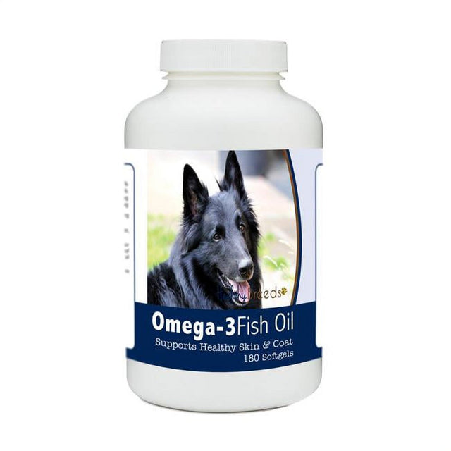 Healthy Breeds 840235185369 Belgian Sheepdog Omega-3 Fish Oil Softgels, 180 Count