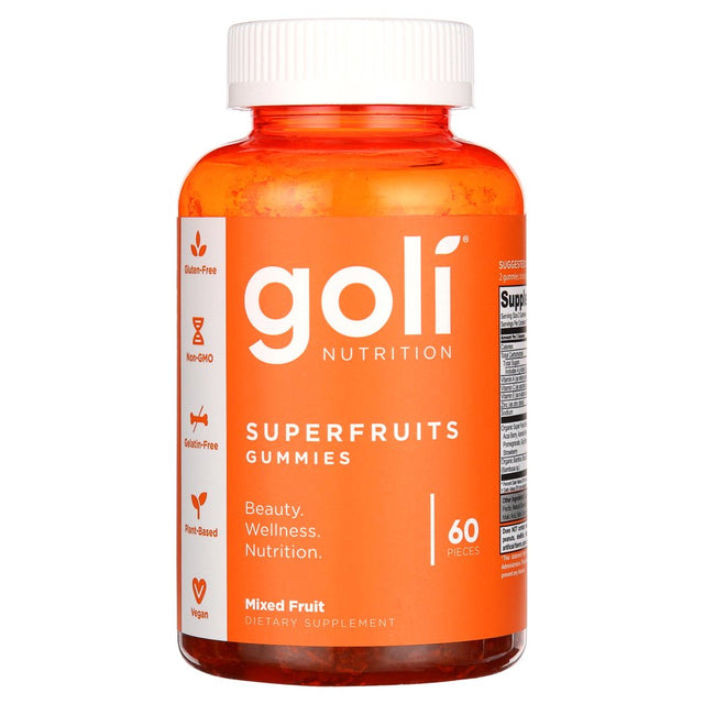 Goli Nutrition Superfruits Gummies, with Vitamins a & C, 60 Count, Dietary Supplement