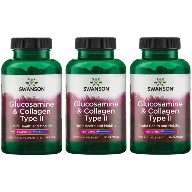 Swanson Glucosamine & Collagen Type Ii - Featuring Biocell Collagen 3 Pack