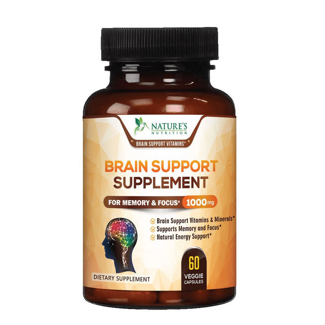 Brain Booster Nootropic Supplement 1000Mg Support Focus Energy Memory & Clarity 60 Capsules