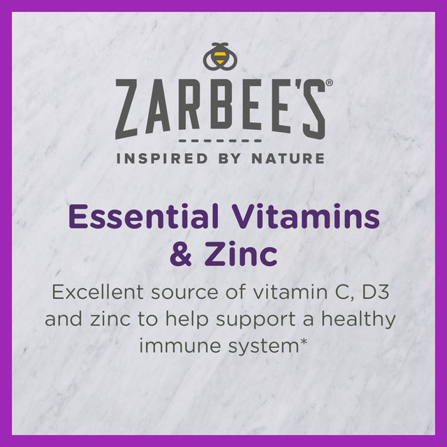 Zarbee'S Kids Vitamin C, D, Zinc Immune Support, Tropical Fruit, 28 Chews