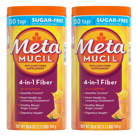 Metamucil Fiber Supplement, Orange Sugar Free, 260 Servings