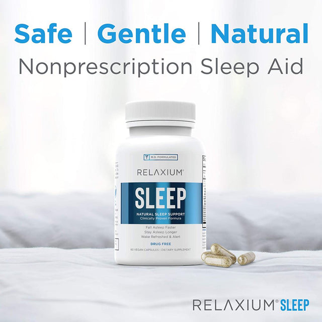 Relaxium - Natural Sleep Aid - Non-Habit Forming Sleep Supplement 60 CP - Pack of 1