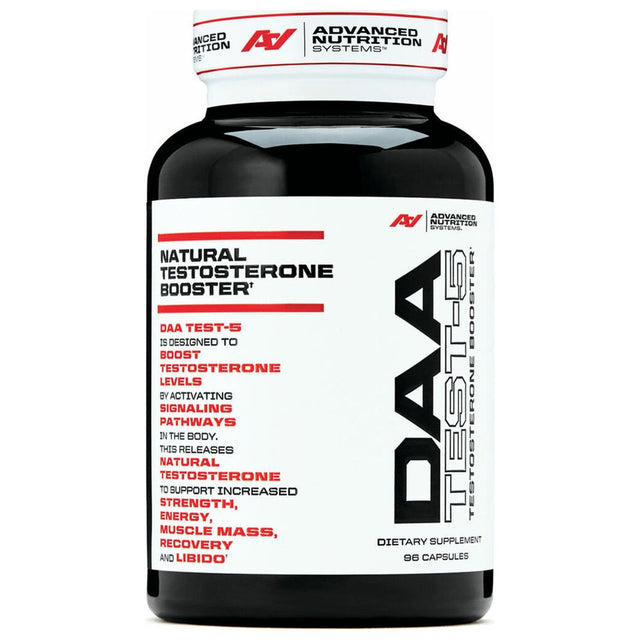 Advanced Nutrition Systems | DAA TEST-5 - Boost Testosterone; Increase Libido, Energy, Performance; Enhance Muscle Growth & Lean Mass Gain | 96 Capsules