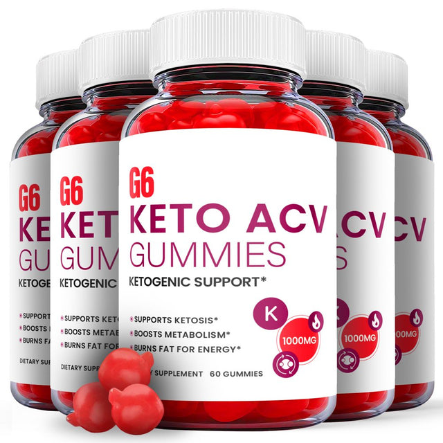 (5 Pack) G6 Keto ACV Gummies - Supplement for Weight Loss - Energy & Focus Boosting Dietary Supplements for Weight Management & Metabolism - Fat Burn - 300 Gummies