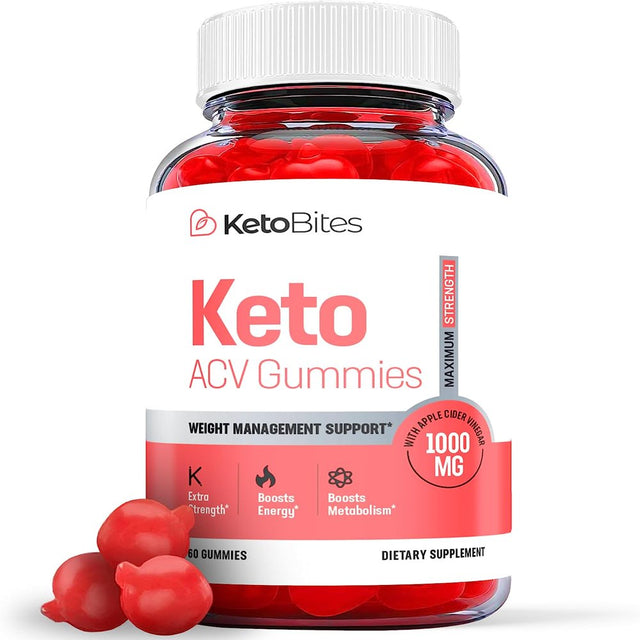 (1 Pack) Keto Bites Keto ACV Gummies - Supplement for Weight Loss - Energy & Focus Boosting Dietary Supplements for Weight Management & Metabolism - Fat Burn - 60 Gummies