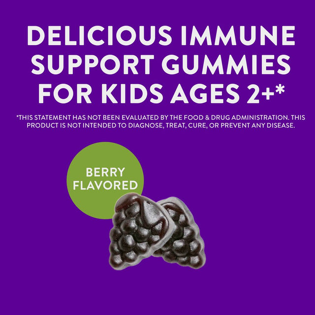 Nature’S Way Sambucus Immune Gummies for Kids, with Elderberry, Vitamin C and Zinc, Unisex, 60 Ct