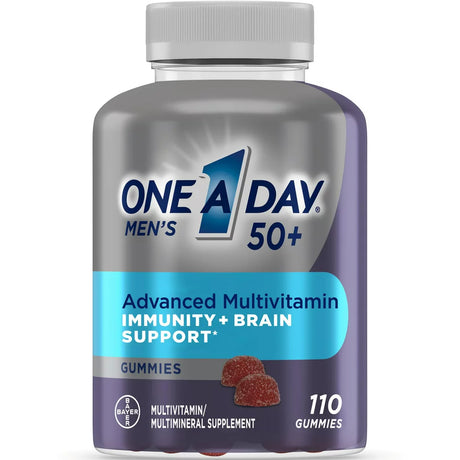 One a Day Men'S 50+ Gummies Multivitamin W/ Immunity and Brain Support, 110 Ct