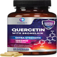 Quercetin - 1050Mg Supplement with Bromelain, Zinc & Bioflavonoids, Immune Health Support, Extra Strength Quercetin & Bromelain 1000Mg - Non-Gmo, Vegan & Gluten Free - 30 Servings, 60 Veggie Capsules