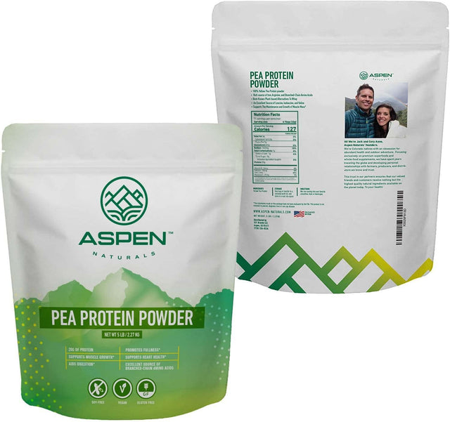 Aspen Naturals Pea Protein Powder (5 Lb) Unflavored, Plant Based, Gluten Free, Non-Gmo Vegan Protein Powder and Keto & Low Carb