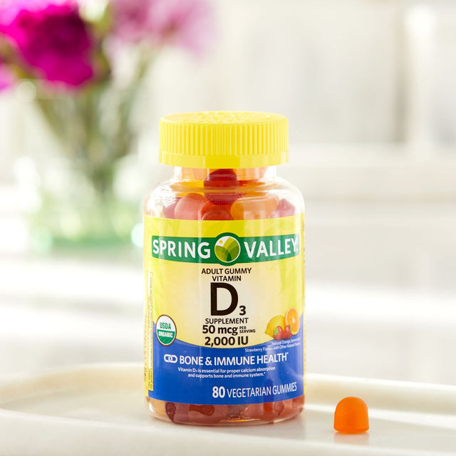 Spring Valley Vitamin D3 Gummy, 2000 IU, 80 Ct