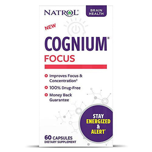 Natrol Cognium Focus, Brain Health Focus Supplement, 60 Capsules