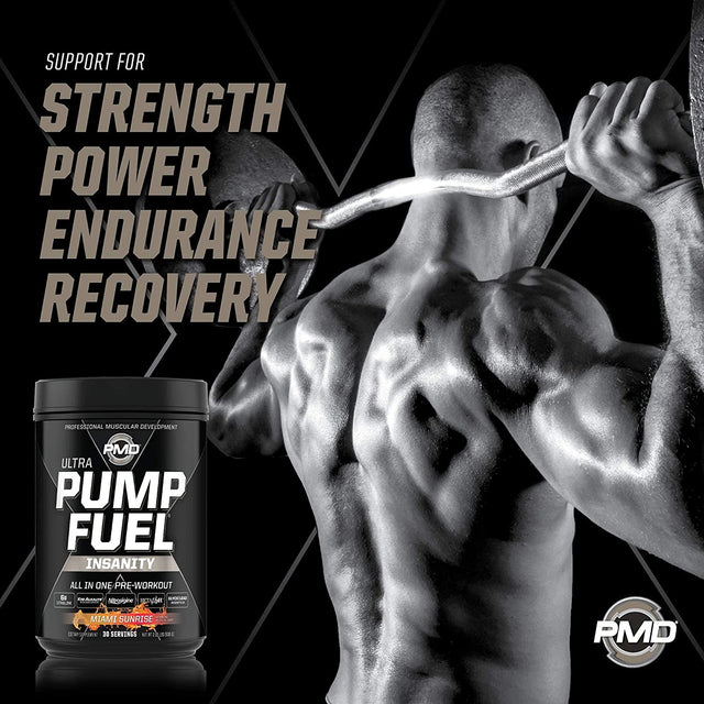 PMD Sports Sports Ultra Pump Fuel Insanity - Pre Workout - Miami Sunrise (30 Servings) Sports Omega Cuts Elite Thermogenic Fat Burner (90 Softgels)