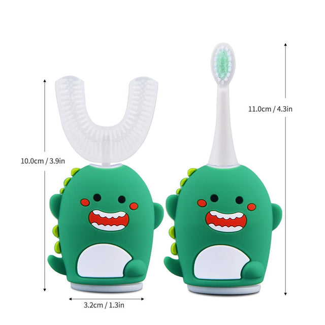 Qingy-Kids Smart Electric Toothbrush Silicone U Shape Automatic USB Charging 360 Ultra Toothbrush