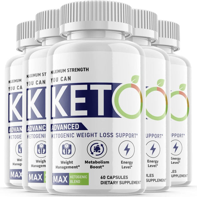 (5 Pack) You Can Keto - Keto You Weight Loss Formula - Energy & Focus Boosting Dietary Supplements for Weight Management & Metabolism - Advanced Fat Burn Raspberry Ketones Pills - 300 Capsules