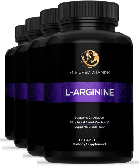 (4 Bottles) L-Arginine , Nitric Oxide Precursor*, Amino Acid, 1340MG ARGININE - 240CT