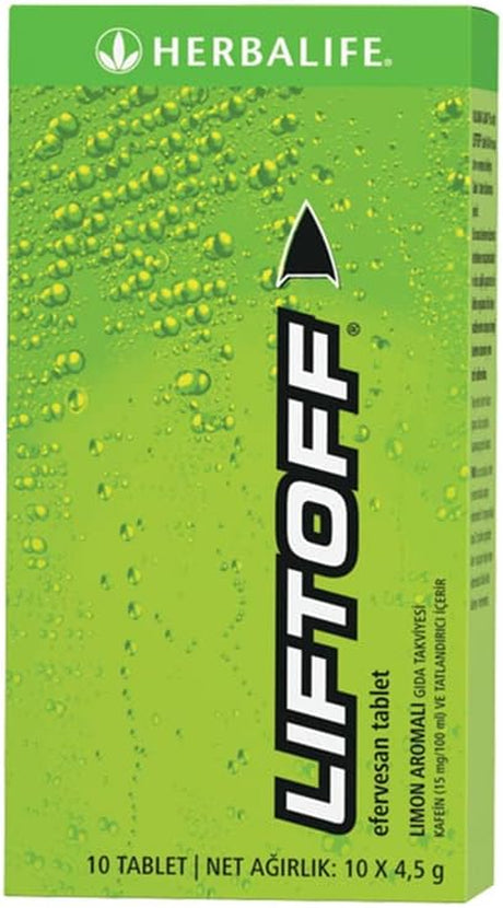 HERBALIFE LIFTOFF Energy Tablets - Lemon-Lime Blast - Instant Energy Drink Tablets for Natural Boost of Energy, Clears Minds, Improves Concentration (10 Tablets)