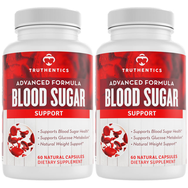 Truthentics Blood Sugar Support Formula (2 Pack) - Supports Healthy Blood Sugar Levels, Glucose Metabolism - Healthy Heart Supplement - 120 Capsules