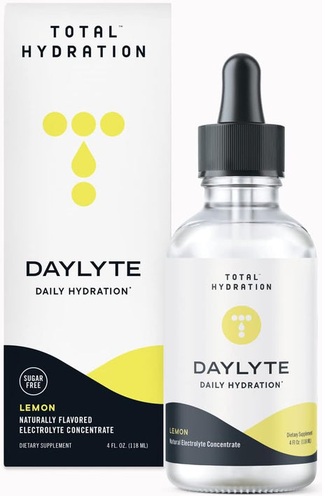 Daylyte Electrolyte Drops Hydration Sugar Free Electrolyte Mineral Drops for Rehydrating & Refueling, Trace Mineral Drops with Magnesium, Calcium, Zinc & More (29 Servings) (Lemon)