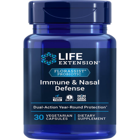 Life Extension FLORASSIST® Immune & Nasal Defense - Focused Probiotic Formula for Healthy Immune Response - Gluten-Free, Non-Gmo - 30 Vegetarian Capsules