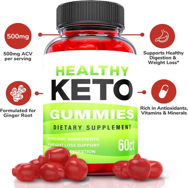 (1 Pack) Healthy Keto ACV Gummies - Supplement for Weight Loss - Energy & Focus Boosting Dietary Supplements for Weight Management & Metabolism - Fat Burn - 60 Gummies