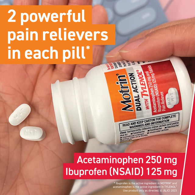 Motrin Dual Action with Tylenol, Ibuprofen & Acetaminophen, 120Ct