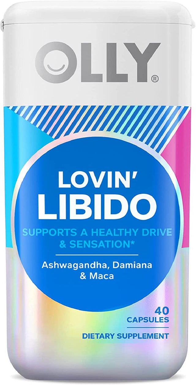 OLLY Lovin' Libido Capsules, Boost Desire and Enhance Arousal, Ashwagandha, Vegetarian Supplement - 40 Count