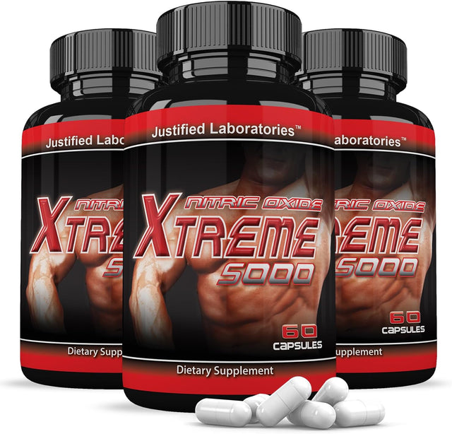 (3 Pack) Nitric Oxide Xtreme 5000 Advanced Men'S Heath Formula 60 Capsules