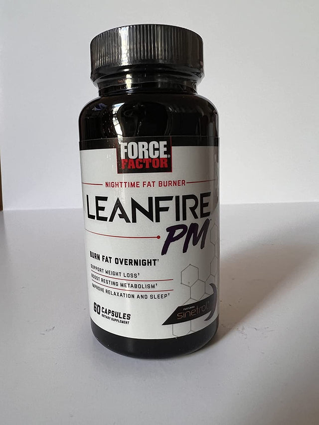 Force Factor Leanfire PM Weight Loss Pills for Women & Men, Fat Burner & Overnight Weight Loss Pills to Burn Fat, Boost Metabolism, Improve Sleep, Powerful Formula for Incredible Results, 60 Capsules