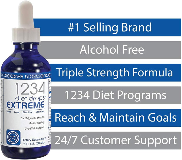 1234 Diet Drops Extreme for Women & Men, Diet Drops for Weight Management, Keto Diet Drops, 2 Fl Oz