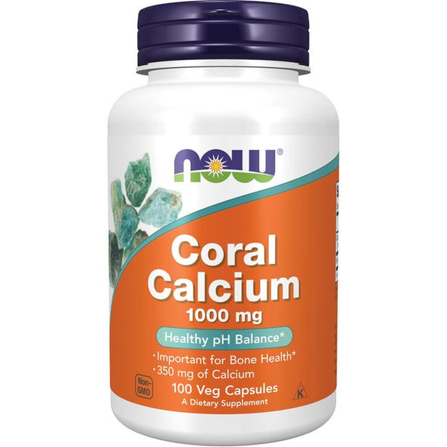 NOW Supplements, Coral Calcium 1,000 Mg, Bone Health*, Healthy Ph Balance*, 100 Veg Capsules