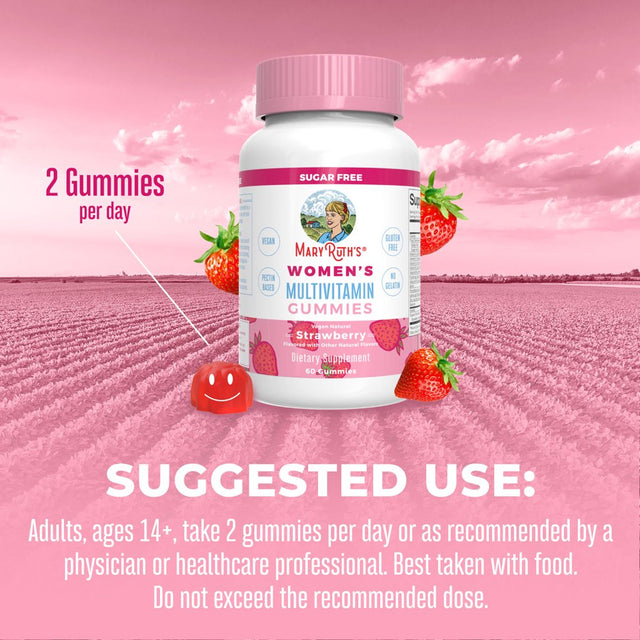 Maryruth Organics Women'S Multivitamin Gummies - Strawberry (60 Gummies) for Overall Wellness