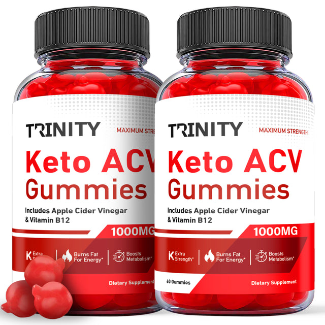 (2 Pack) Trinity Keto ACV Gummies - Supplement for Weight Loss - Energy & Focus Boosting Dietary Supplements for Weight Management & Metabolism - Fat Burn - 120 Gummies