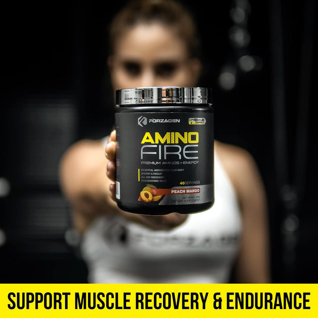 Forzagen Amino Fire 40 Servings, Energy Blend with BCAAS (Raspberry Iced Tea)