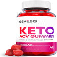 (1 Pack) Genesis Keto ACV Gummies - Supplement for Weight Loss - Energy & Focus Boosting Dietary Supplements for Weight Management & Metabolism - Fat Burn - 60 Gummies