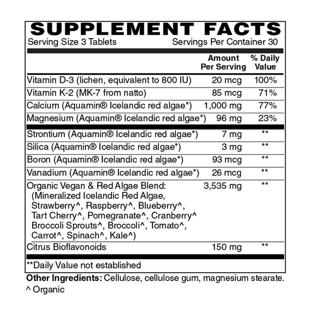 Holly Hill Health Foods Algae Based Calcium 1,000 Mg, 90 Tablets