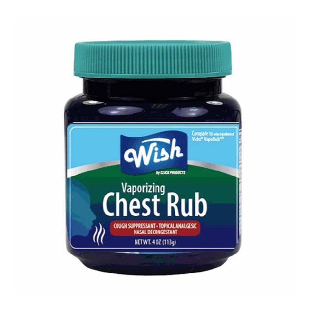 Wish Ultra Vaporizing Chest Rub Cough Suppressant Nasal Decongestant 4 Oz 2Pk