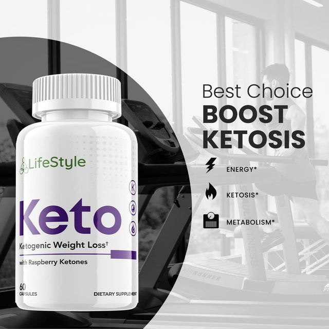 Lifestyle Keto - Ketogenic Weight Loss - Energy & Focus Boosting Dietary Supplements for Weight Management & Metabolism - Advanced Fat Burn Raspberry Ketones Pills - 60 Capsules (1 Pack)