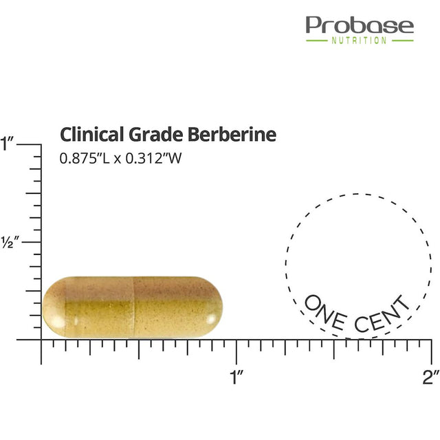 Probase Premium Berberine HCL 1200Mg, 120 Capsules - plus Ceylon Cinnamon Extract 10:1, Berberine HCI Root Supplements Pills - Supports Glucose Metabolism, Immune System, Healthy Weight Management